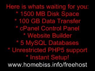 Free Web Hosting, Absolutely No Ads