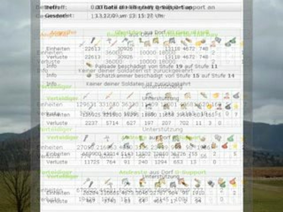 Kampfberichte für interessierte ...