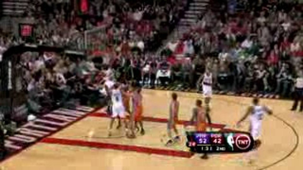 NBA Martell Webster cleans up LaMarcus Aldridge miss.
