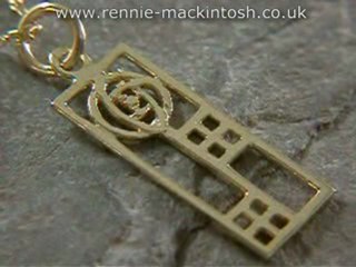 Gold Charles Rennie Mackintosh necklace DWA353 m1