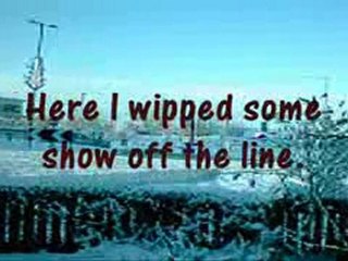 Snow on washing lines. Notice how the snow sticks line