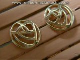 Gold Charles Rennie Mackintosh earrings DWA362