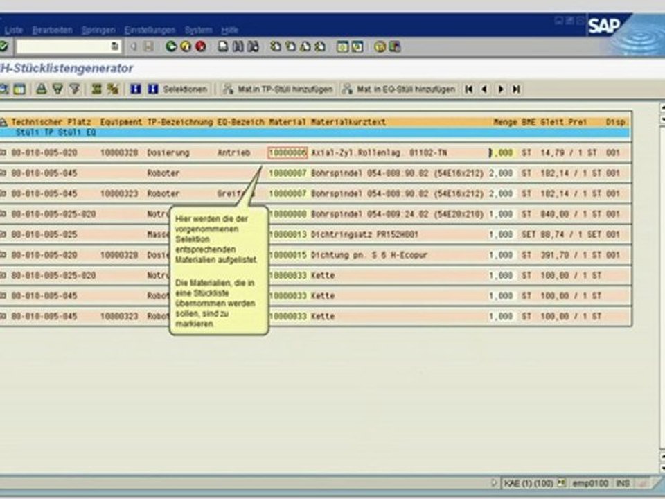 SAP PM Stücklistengenerator