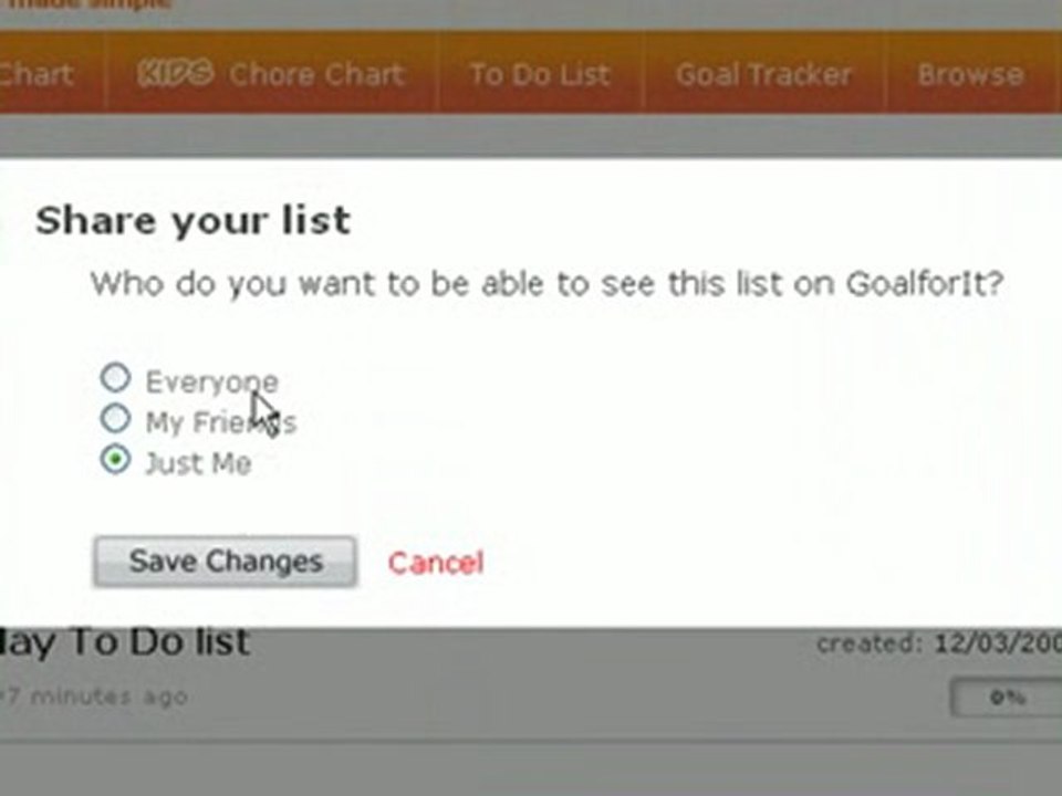 Goalforit.com - To Do List Overview