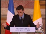 20 décembre 2007 : Sarkozy et la laïcité à Latran