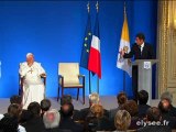 Visite de Benoît XVI : le discours de Nicolas Sarkozy