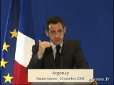 Crise financière : le discours de Nicolas Sarkozy à Argona