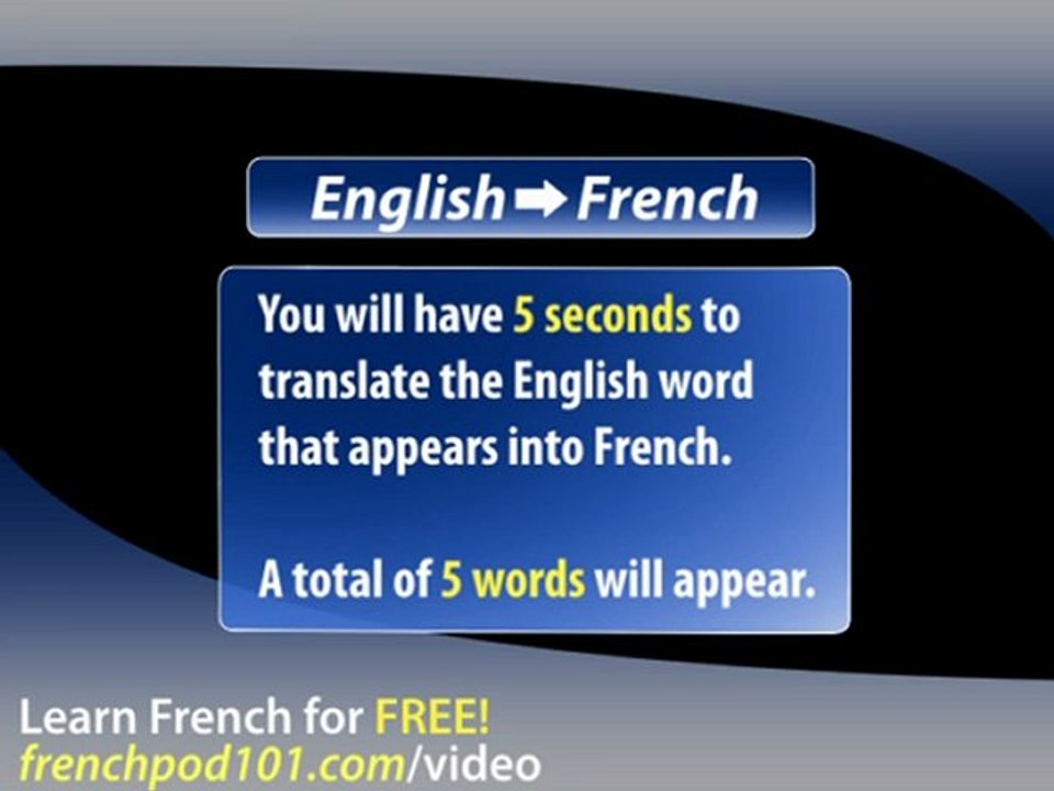 Learn French - French Video Vocabulary Newbie series #7
