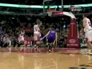NBA Derrick Rose puts Donte Greene on a poster.