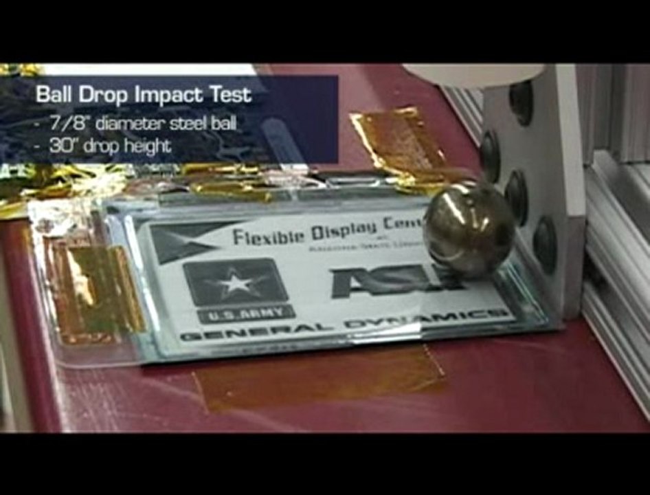 Crash test pour écran souple