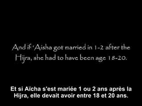Age de Aïcha (ra) lors de son mariage avec le Prophète (sws)