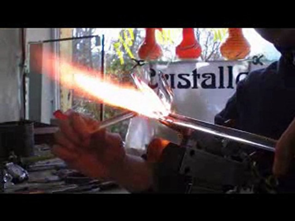 fabrication d'un cygne (filage de verre)