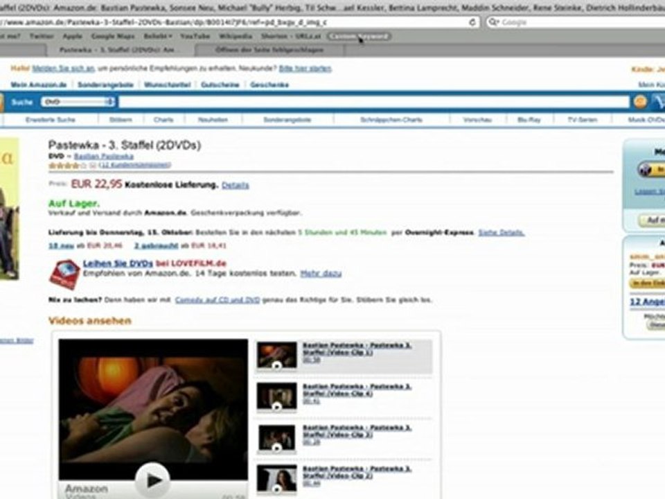 Bookmarklet mit Safari - URLz.at