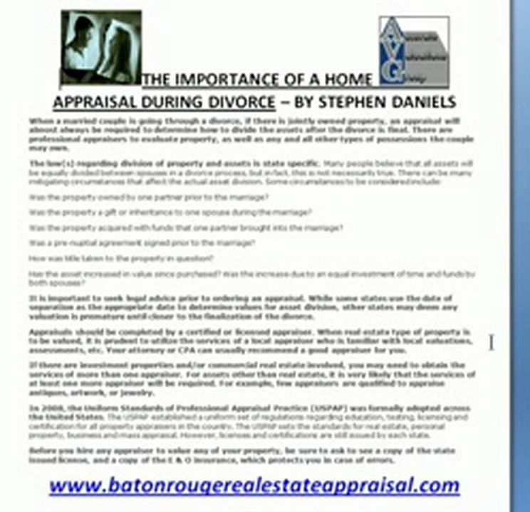 Baton Rouge Divorce Appraisals