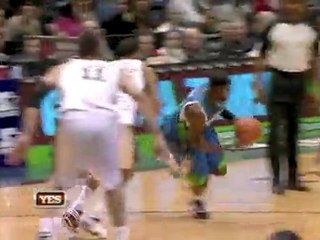 NBA Jonny Flynn makes an outstanding pass around Brook Lopez