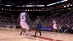 NBA James Harden takes it right at Amar'e Stoudemire for the