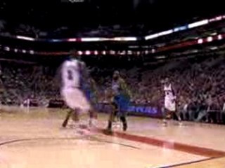 NBA James Harden takes it right at Amar'e Stoudemire for the