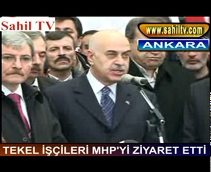TEKEL İŞÇİLERİ MHP'Yİ ZİYARET ETTİ