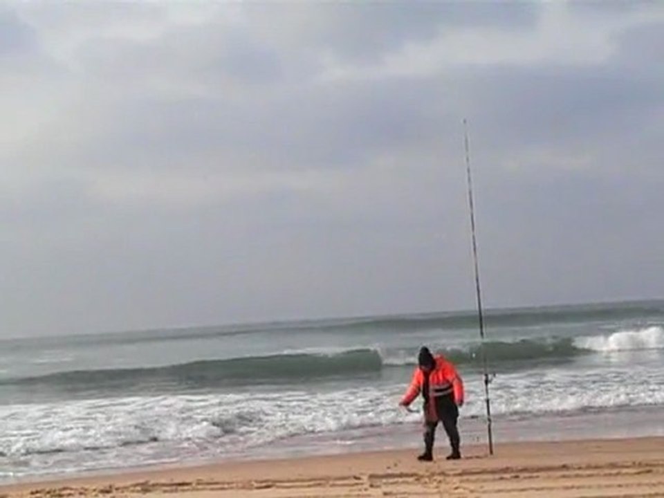 Pêche à Carcans en hiver .