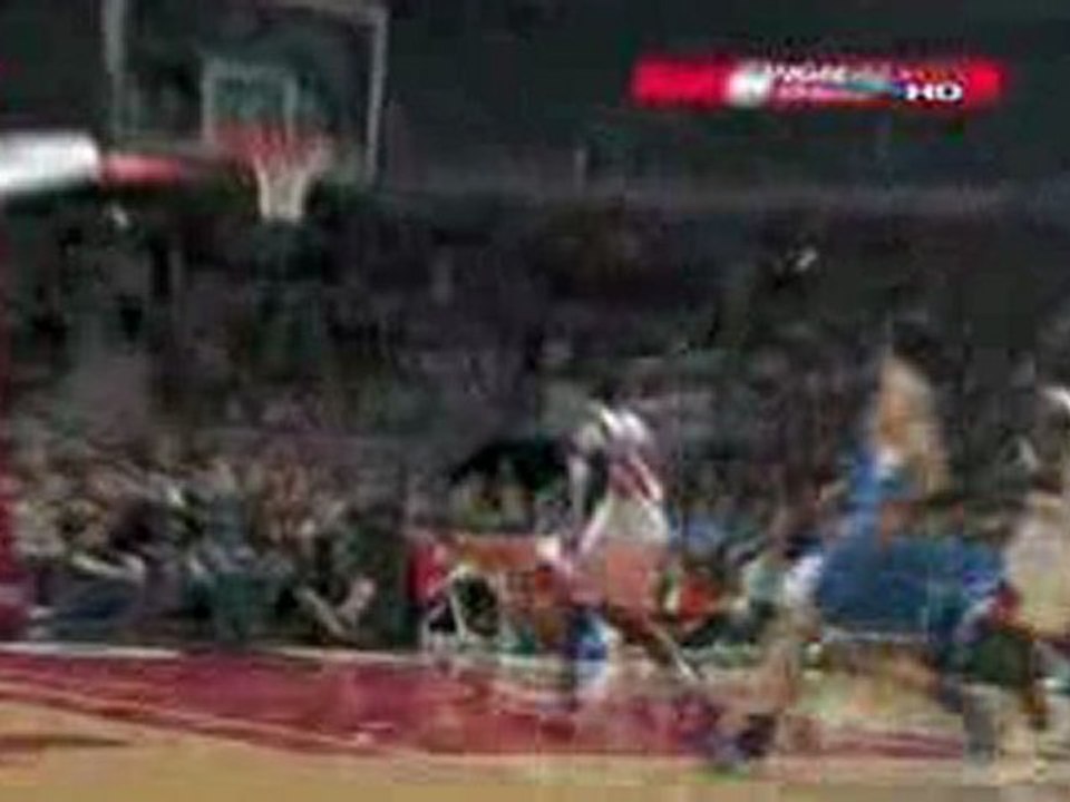 NBA Tyrus Thomas with a huge block during the first quarter.