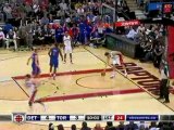 NBA Rodney Stuckey drives and gets the wild shot to fall in