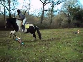 Saut d`obstacle Celia et Pauline