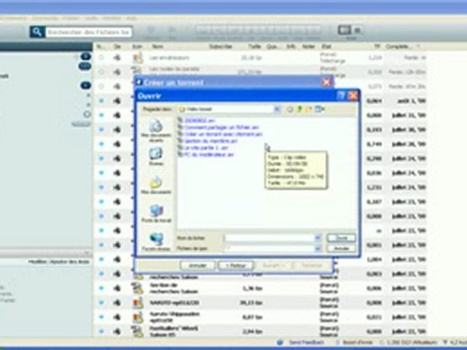 Creer un torrent avec Azureus