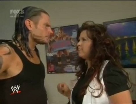 Jeff Hardy backstage with Vickie Guerrero