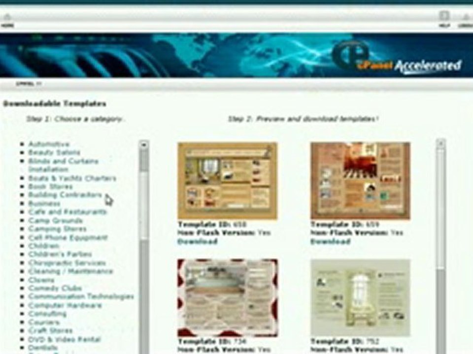 Panel de Control CPanel accelerated en español.