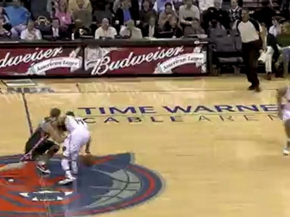 NBA D.J. Augustin and Derrick Brown get the trap at half cou