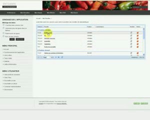 possibilités d'affichage des tableaux