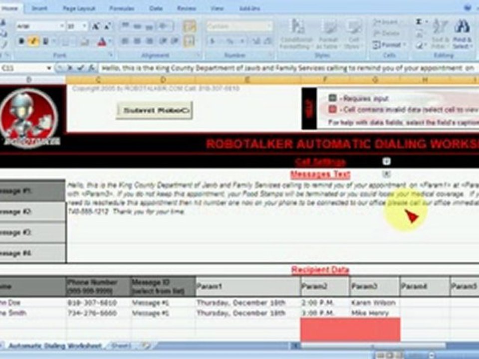 Make Text To Speech (TTS) calls from an Excel Sheet