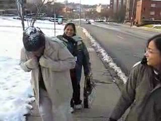Mom and Choti playing in the snow