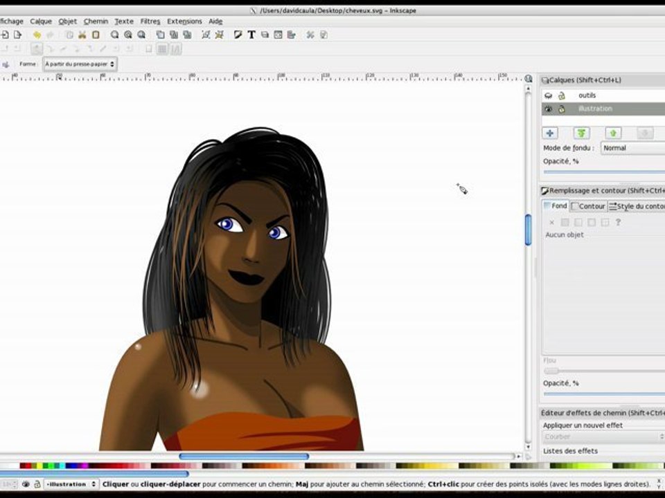 creer des cheveux avec inkscape