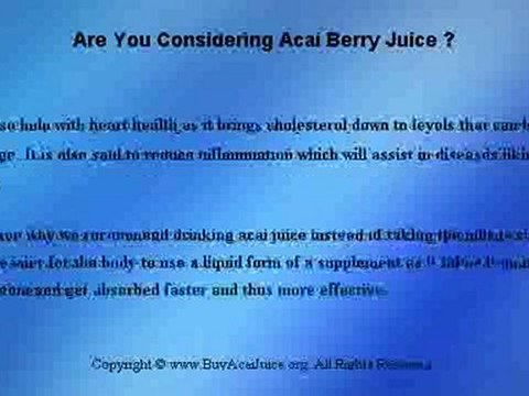 Acai Berry Juice Benefits