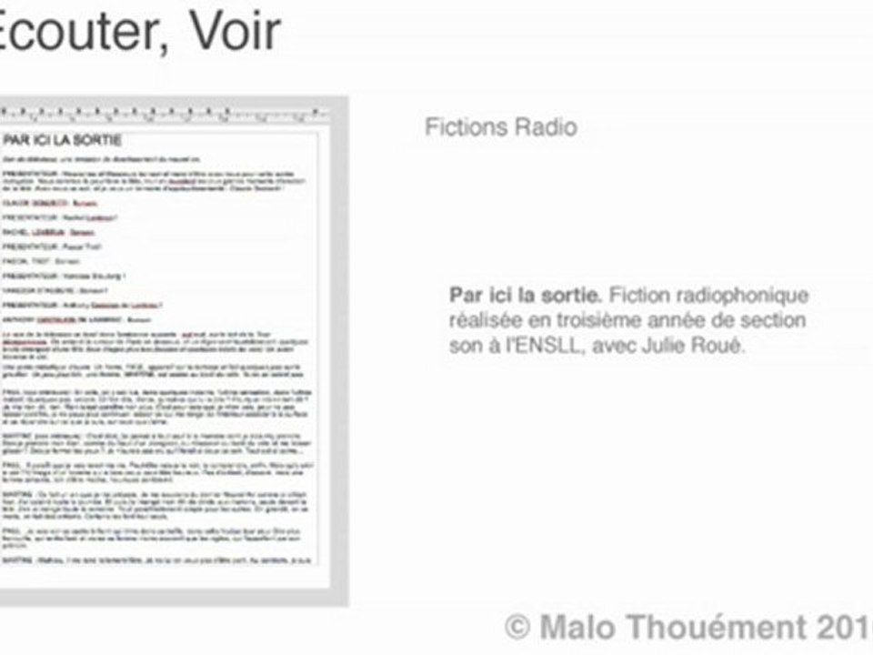 Fiction Radio - Par ici la sortie