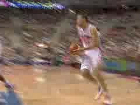NBA Tayshaun Prince drives hard to the hole and throws it do
