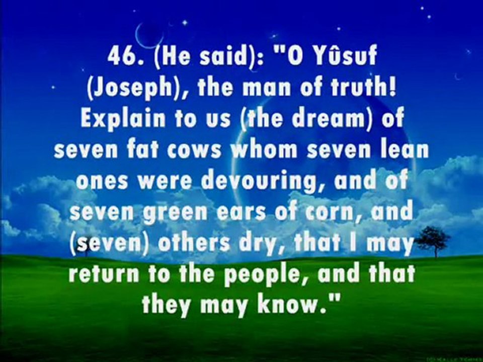 Surah Yusuf (Prophet Joseph)  Verses 36-57