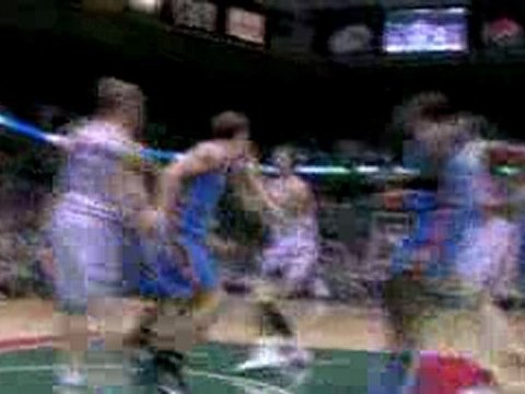 NBA Andrew Bogut takes the pass and finishes with authority