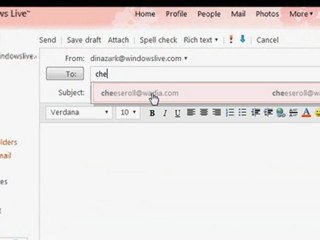 Send a note to a friend's label via hotmail