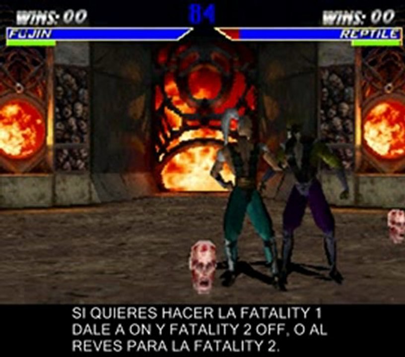 Mortal Kombat 4 codes codigos menu cheat esapñol