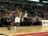 NBA Russell Westbrook drives baseline for a pretty up and un