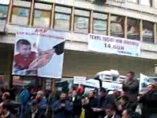 TEKEL İŞÇİSİ YILMADAN MÜCADESİNE DEVAM EDİYOR