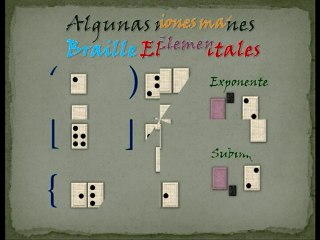 NOTACIONES MATEMATICAS BRAILLE ELEMENTALES BY JOSE EDUARDO