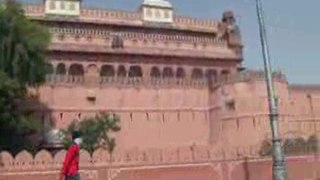 Driving past a Rajasthan fort, India