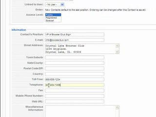 How to Add a Contact to your Websites Contact Area