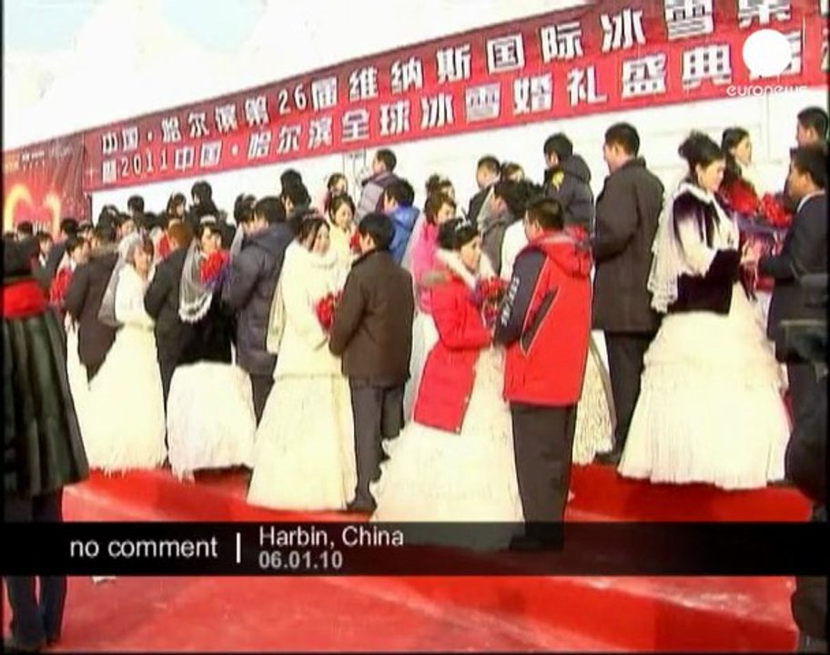 Ice mass wedding in China