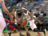 NBA Corey Brewer drives through the lane and slams it home w
