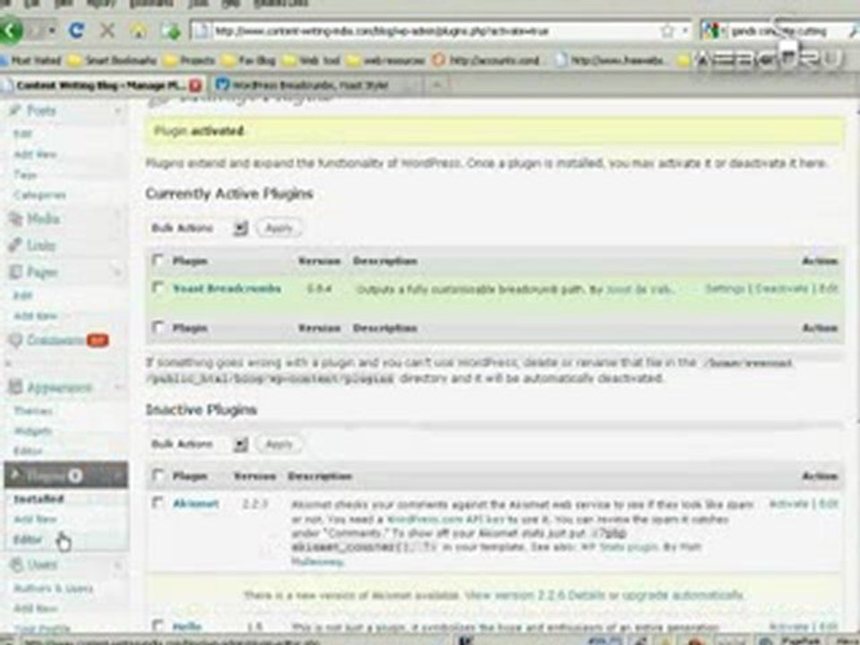Wordpress Plugin Installation Video Tutorial