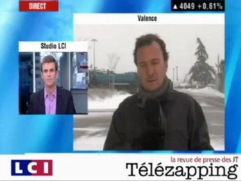 Télézapping : Il neige, les journalistes souffrent
